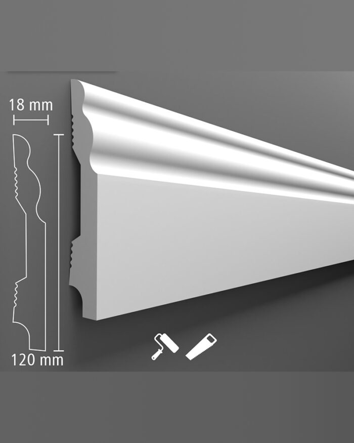 Plinta decorativa din polimer dur, D-303, 240x12x1.8cm